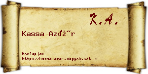 Kassa Azár névjegykártya